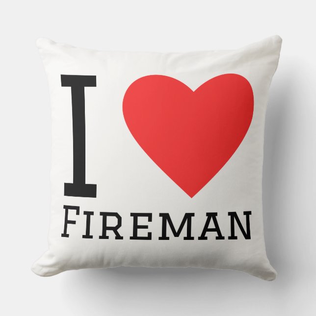 Cojín Decorativo I love fireman  (Anverso)