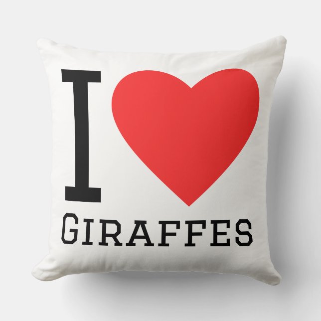 Cojín Decorativo I love giraffes (Anverso)