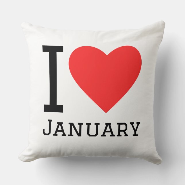 Cojín Decorativo I love January  Square Sticker (Anverso)