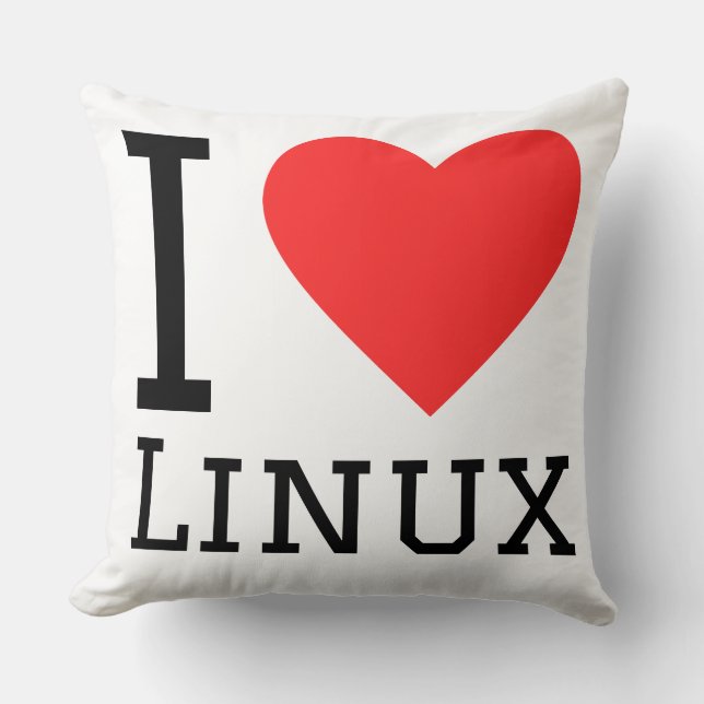 Cojín Decorativo I love linux (Anverso)