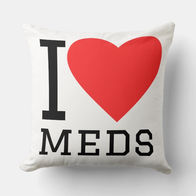 Cojín Decorativo I love meds (Anverso)