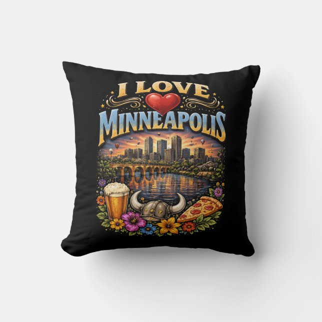 Cojín Decorativo I Love Minneapolis (Anverso)