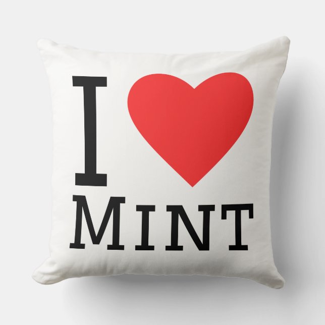 Cojín Decorativo I love mint (Anverso)