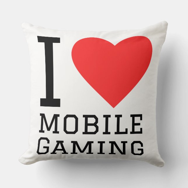 Cojín Decorativo I love mobile gaming (Anverso)