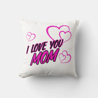 Cojín Decorativo “I Love Mom” Decorative Throw Pillow – Heart Desig