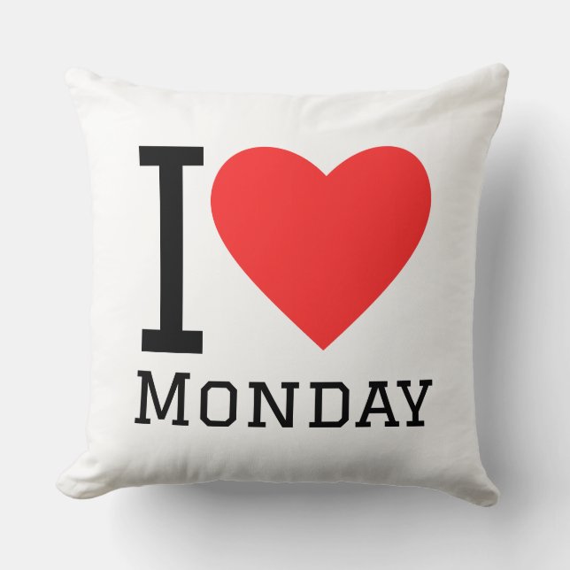 Cojín Decorativo I love monday  square sticker (Anverso)