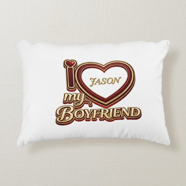 Cojín Decorativo I Love My Boyfriend Custom (Anverso)