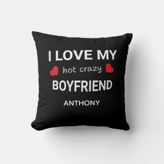 Cojín Decorativo I love my boyfriend - Custom name Valentine Gift