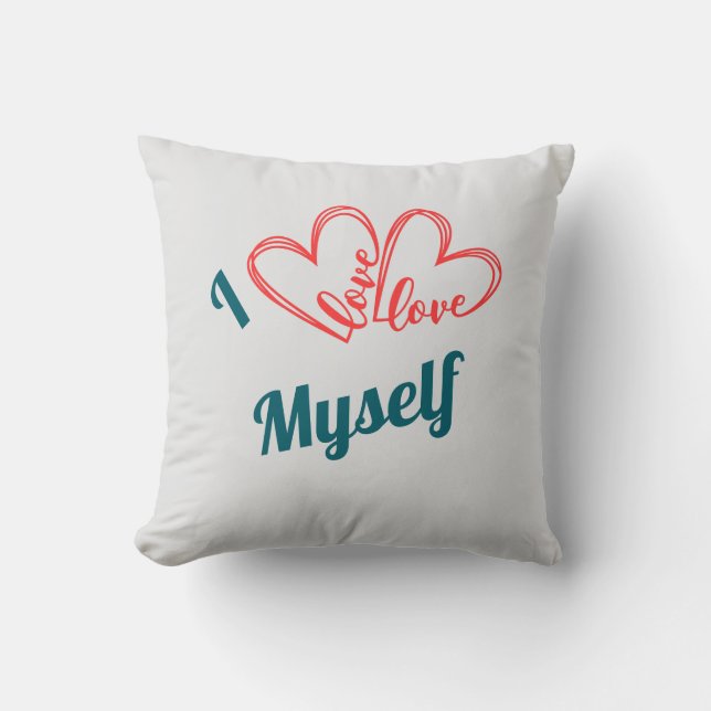Cojín Decorativo I Love Myself - Self-Care Button (Anverso)