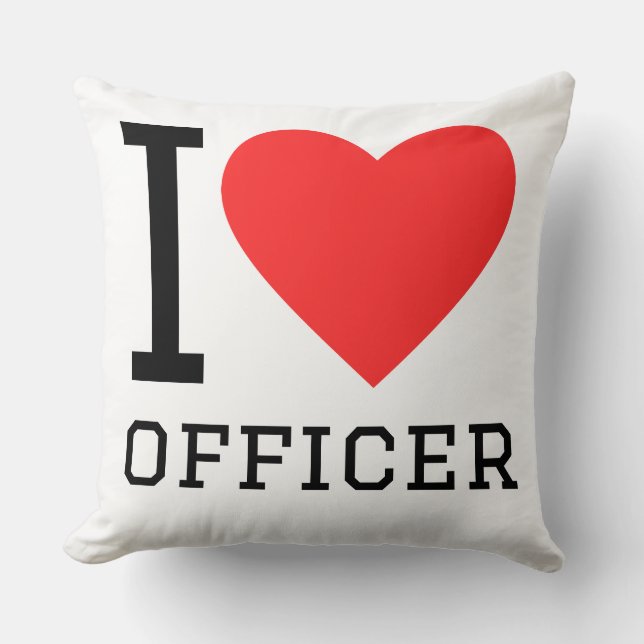 Cojín Decorativo I love officer (Anverso)