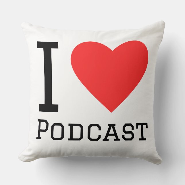 Cojín Decorativo I love podcast (Anverso)