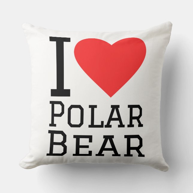 Cojín Decorativo I love polar bear (Anverso)
