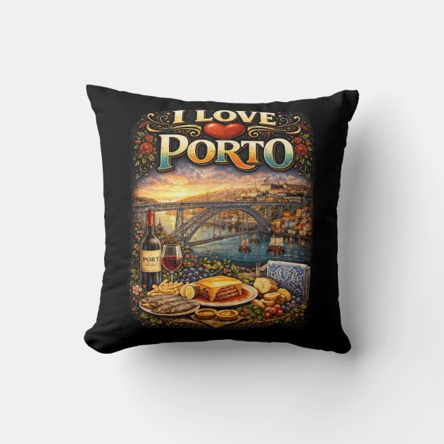 Cojín Decorativo I Love Porto (Anverso)