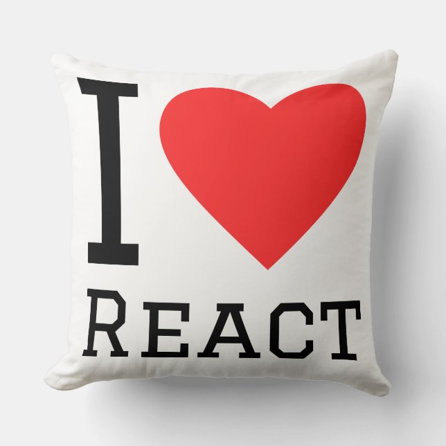 Cojín Decorativo I love react (Anverso)