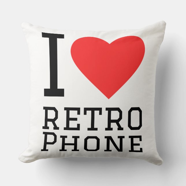 Cojín Decorativo I love retro phone (Anverso)