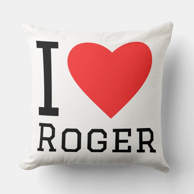 Cojín Decorativo I love roger (Anverso)