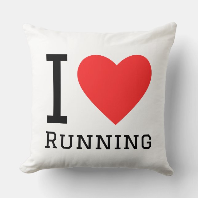 Cojín Decorativo I love running square sticker (Anverso)