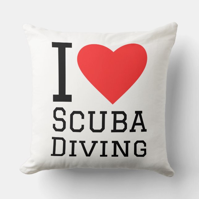Cojín Decorativo I love scuba diving (Anverso)