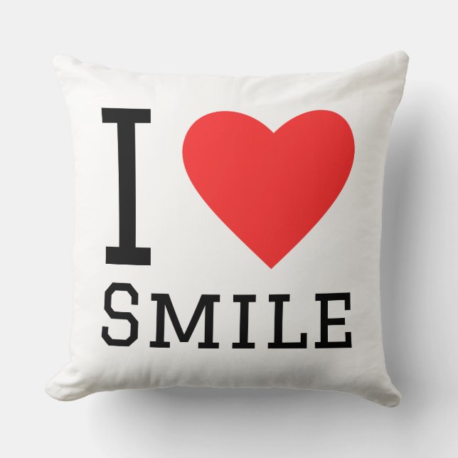 Cojín Decorativo I love smile square sticker (Anverso)