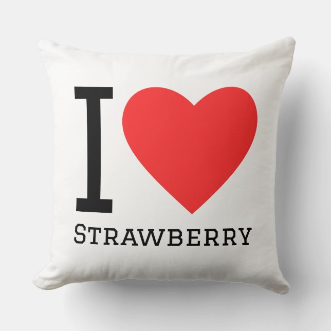 Cojín Decorativo I love strawberry  (Anverso)