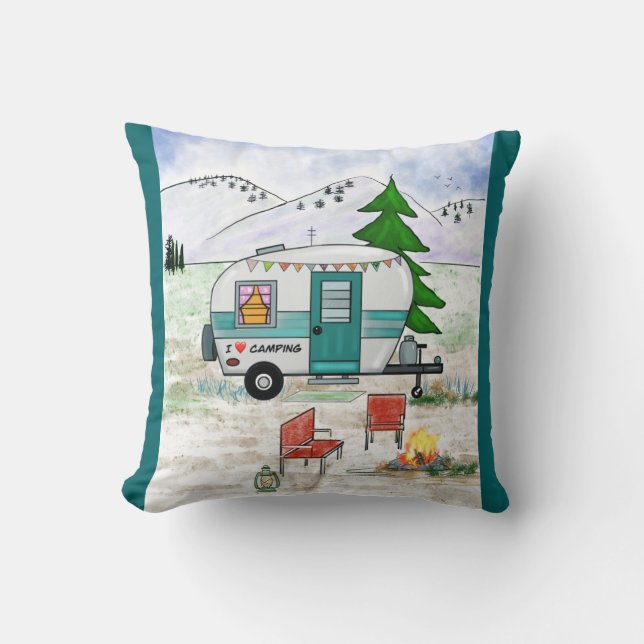 Cojín Decorativo I Love To Camp Throw Pillow (Anverso)