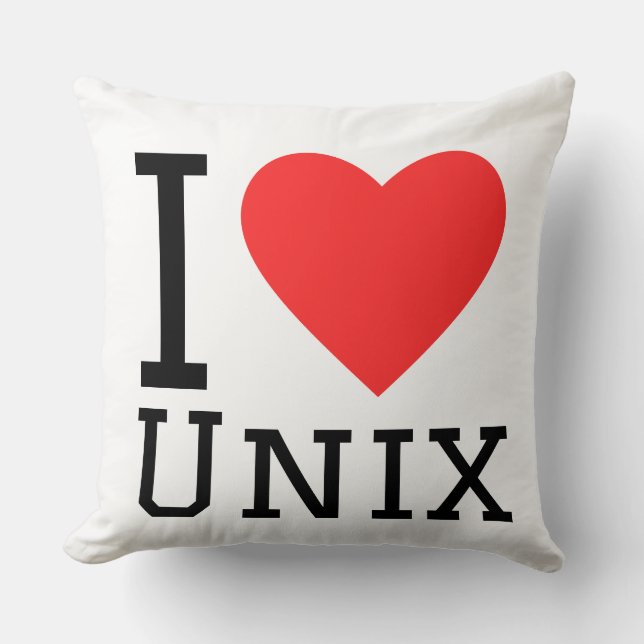 Cojín Decorativo I love Unix  (Anverso)