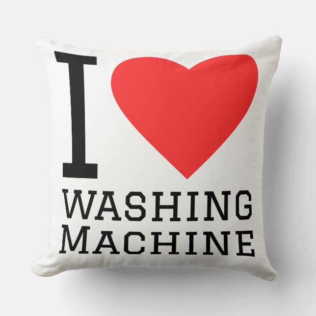 Cojín Decorativo I love washing machine (Anverso)