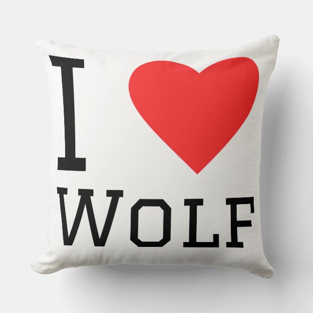 Cojín Decorativo I love wolf (Anverso)