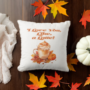 Cojín Decorativo "I Love You, Like a Latte" (Te amo, como una lata)
