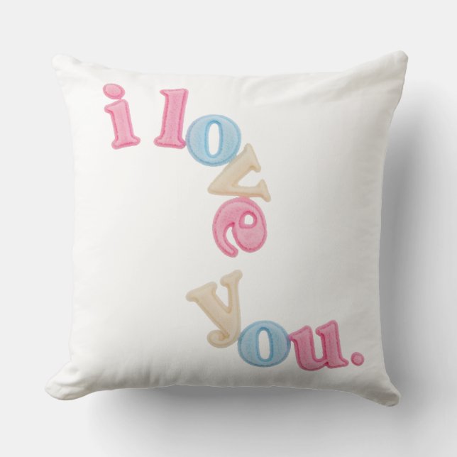 Cojín Decorativo "i love you" Patch Art Pillow | Aesthetic Home Dec (Anverso)
