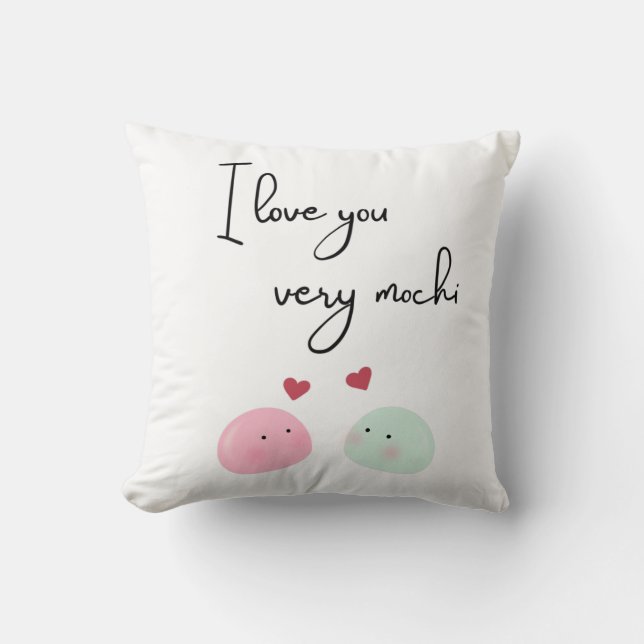 Cojín Decorativo I love you very mochi (Anverso)