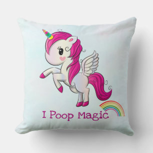 Cojín Decorativo I Poop Magic Funny Unicorn Dice