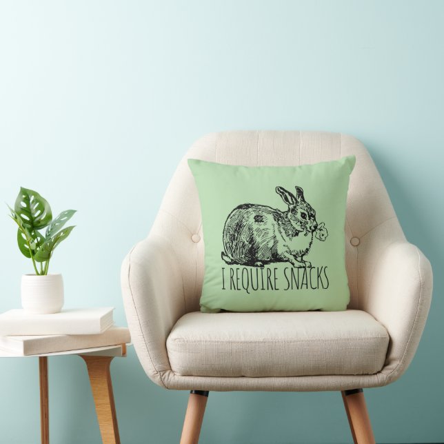 Cojín Decorativo I Require Snacks Cute Bunny Rabbit (Silla)