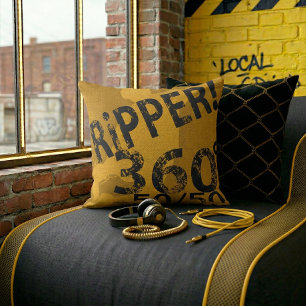 Cojín Decorativo I-Ripper – Serie Black & Gold de doble cara