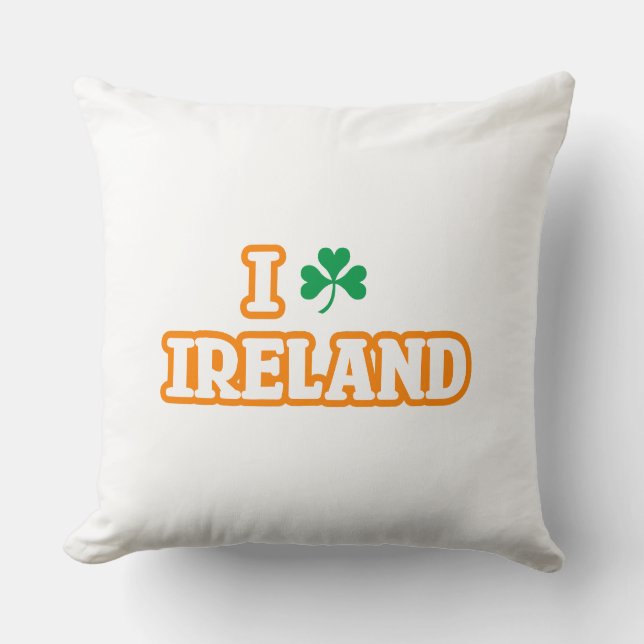 Cojín decorativo "I [SHAMROCK] IRLANDA" (Anverso)