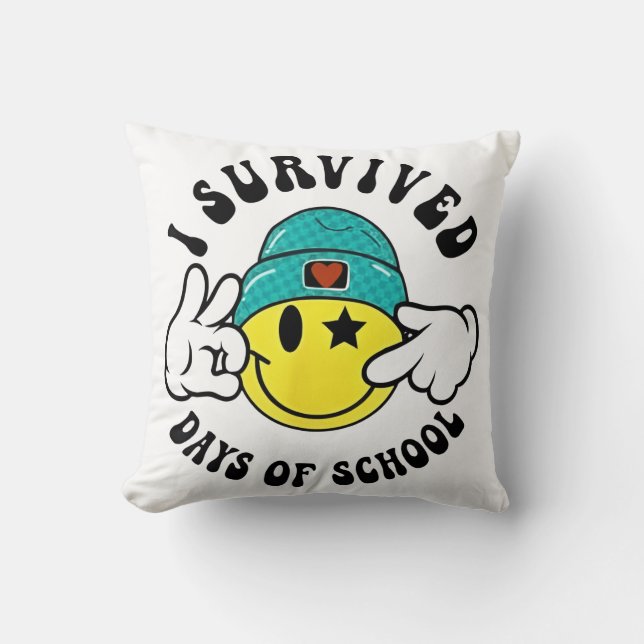 Cojín Decorativo I Survived 67 Days of School Teachers Students Six (Anverso)