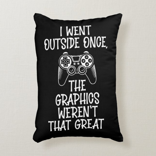 Cojín Decorativo I Went Outside - Funny Gamer (Frente (Vertical))