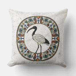 Cojín Decorativo Ibis Sagrado de Tot: Dios de la Sabiduría Antiguo 