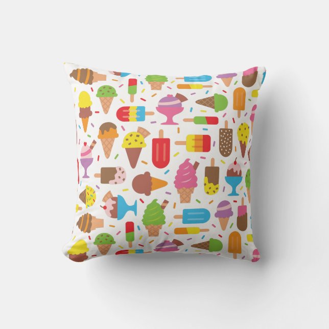 Cojín Decorativo Ice Cream and Ice Lolly Pattern Chicas Decoración (Anverso)