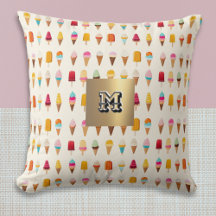 Ice Cream Lollies Monogramo Retro Patterado Cute