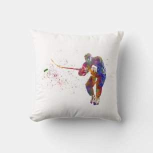 Cojín Decorativo Ice hockey player in watercolor
