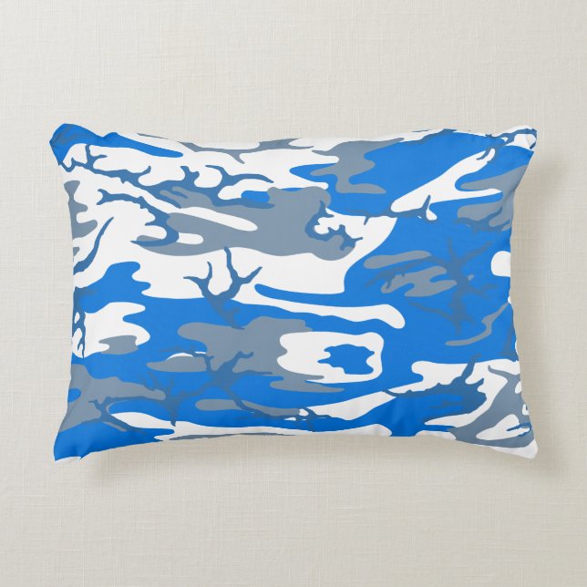 Cojín decorativo Ice Water Blue Camo (Anverso)