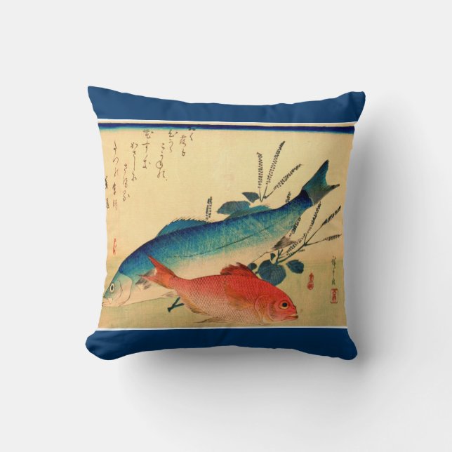 Cojín Decorativo Ichiryusai HIROSHIGE Pescado japonés Pillow-life (Anverso)