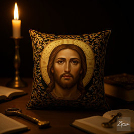 Cojín Decorativo Icono bizantino de Cristo - Jesús
