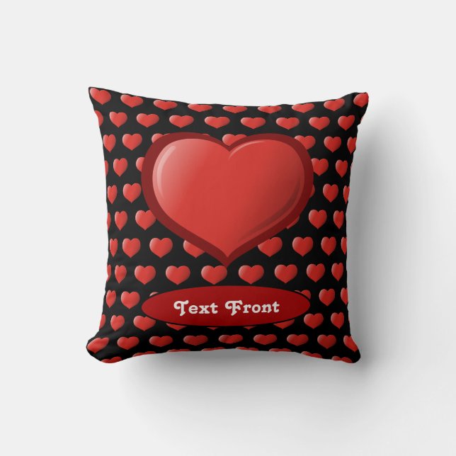Cojín Decorativo Icono de corazón 3D (Anverso)