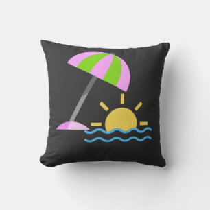 Cojín Decorativo Icono de puesta de sol en paraíso tropical