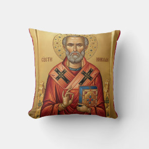 Cojín Decorativo icono ortodoxo de San Nicolás