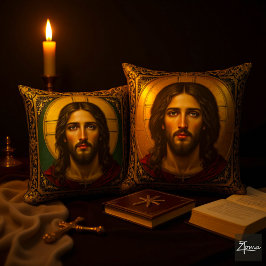 Cojín Decorativo Icono Sagrado Esmeralda - Jesús