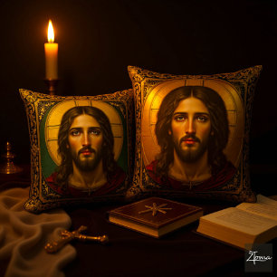 Cojín Decorativo Icono Sagrado Esmeralda - Jesús
