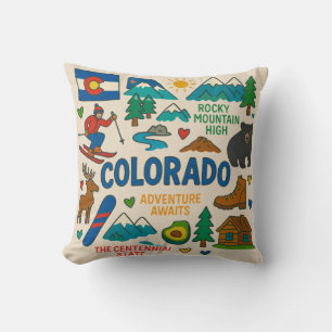 Cojín Decorativo Iconos de Colorado